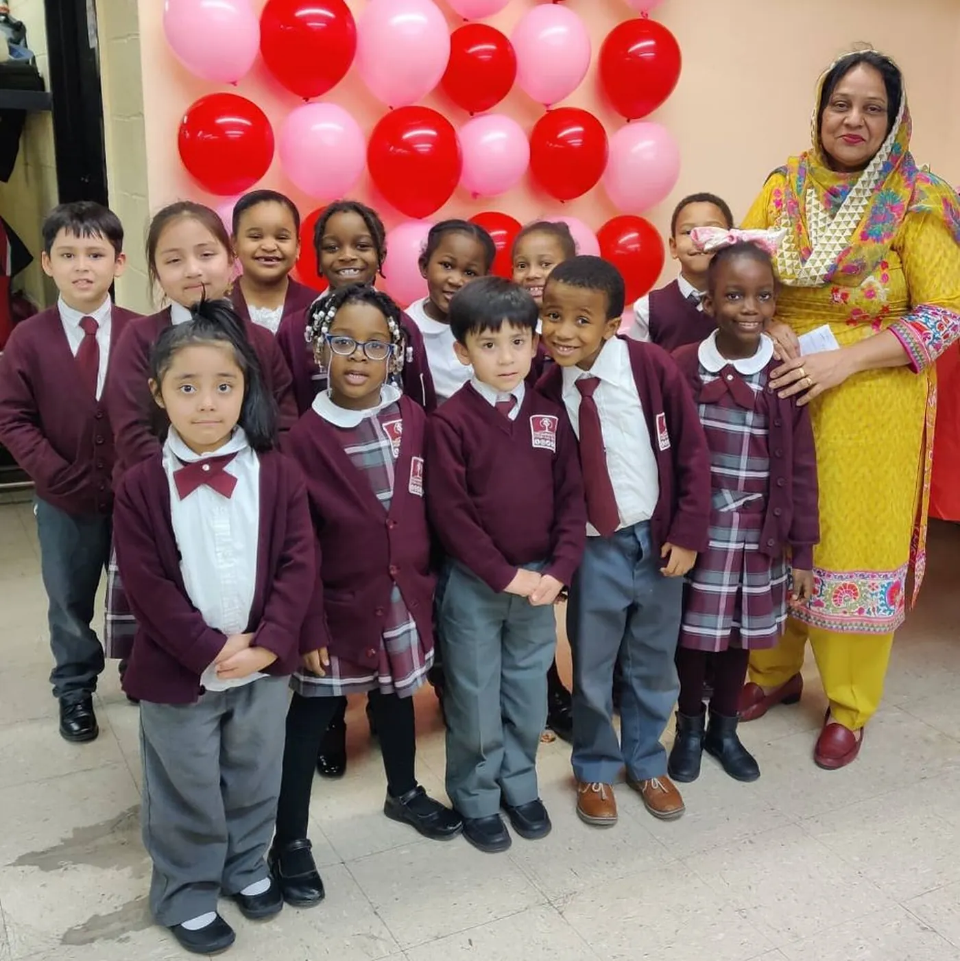 Learning Tree students and teachers together in the school hall